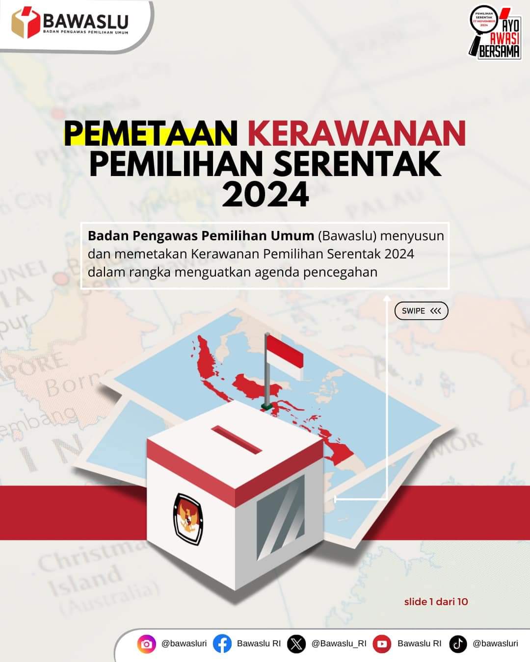 5 provinsi yang masuk dalam kategori kerawanan tinggi, yakni Nusa Tenggara Timur, Kalimantan Timur, Jawa Timur, Sulawesi Selatan, dan Sulawesi Tengah.