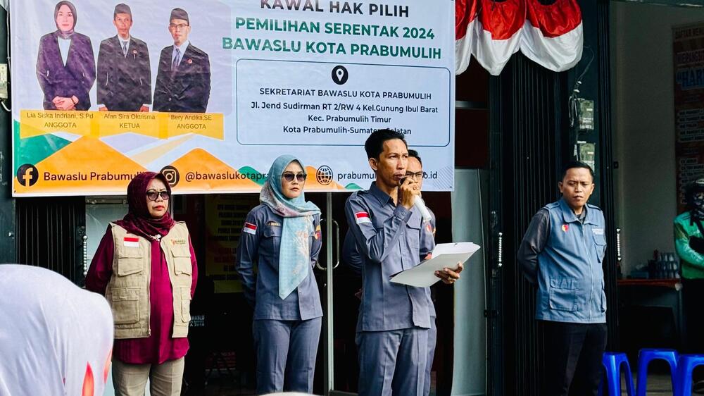 Ketua Bawaslu memimpin apel kawal hak pilih dan memberikan arahan terkait korelasi PKD dan PTPS