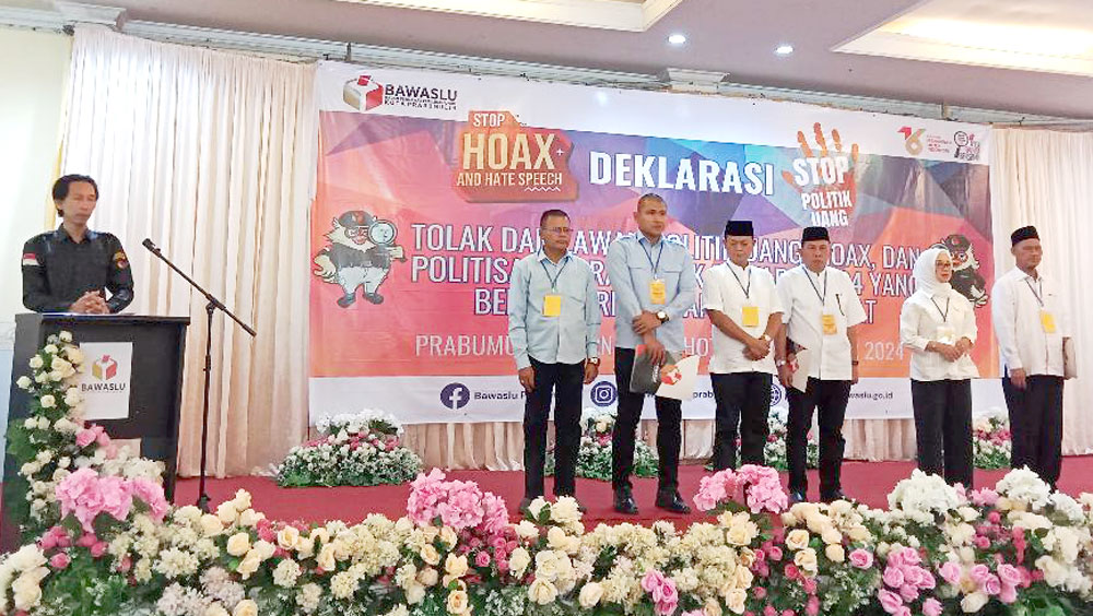 Penandatanganan Deklarasi Tolak Lawan Politisasi SARA untuk Pilkada Damai Berintegrasi dan Bermartabat di Kota Prabumulih tahun 2024