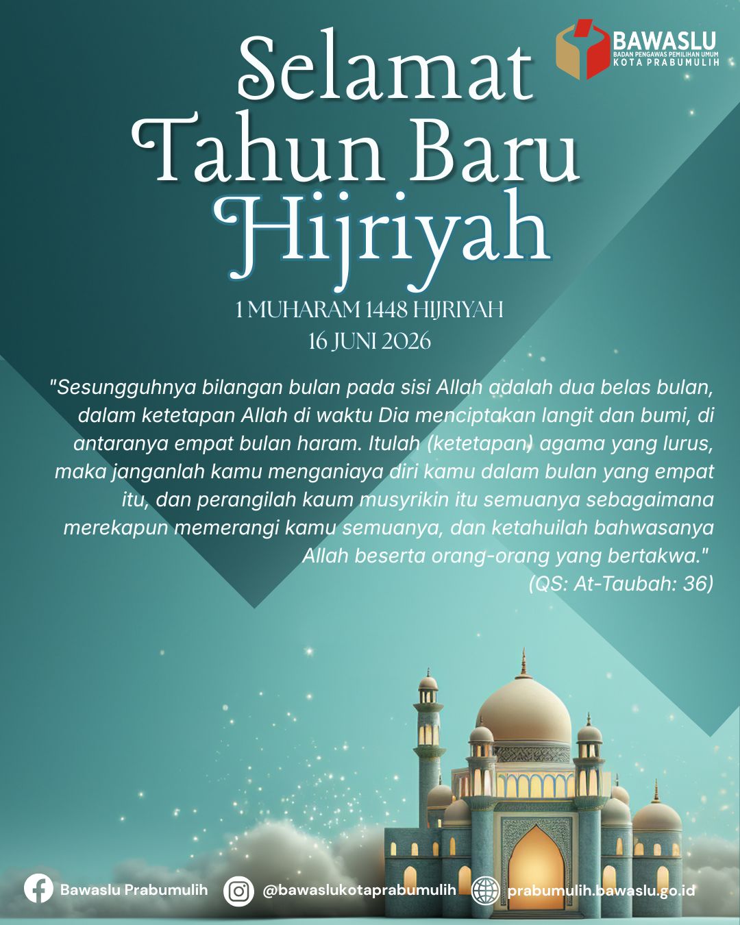 Peristiwa hijrah Rasulullah SAW tidak hanya dimaknai sebagai perpindahan fisik dari Makkah menuju Madinah. Lebih dari itu, hijrah merupakan simbol perjuangan, keberanian, pengorbanan, serta transformasi menuju kehidupan yang lebih baik. Hijrah mengajarkan pentingnya membangun masyarakat yang berkeadilan, menjunjung tinggi persaudaraan, serta memperkuat nilai-nilai kemanusiaan dan kebersamaan. 