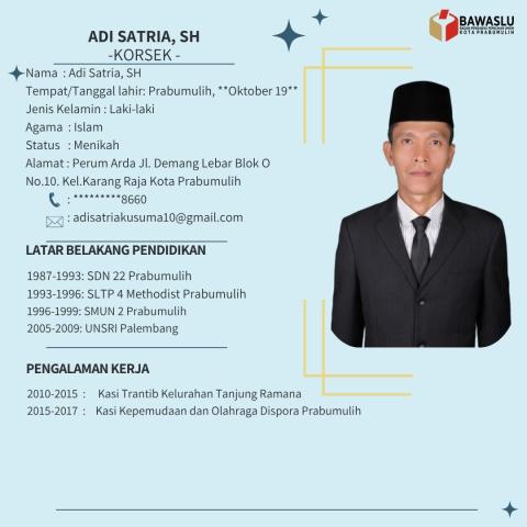 BIODATA KORSEK BAWASLU 